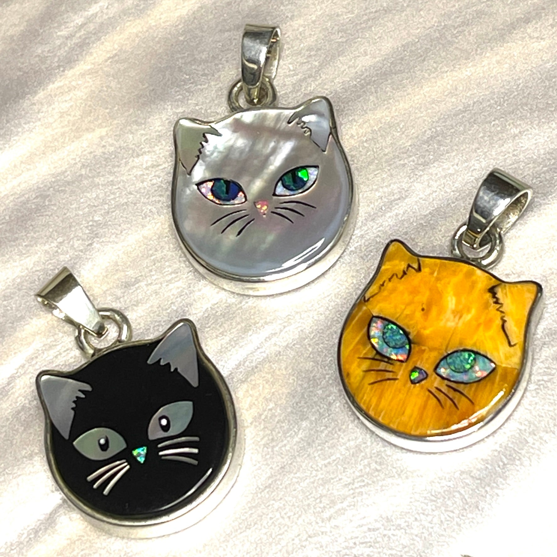 Black Cat Inlay Pendant – David R Freeland Jr Designs