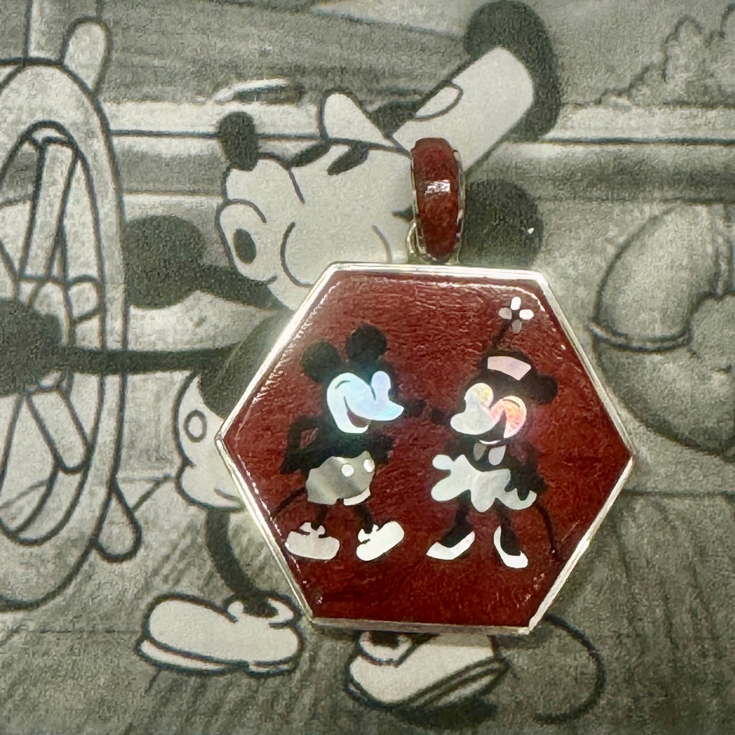 Steamboat Willie & Minnie Pendant